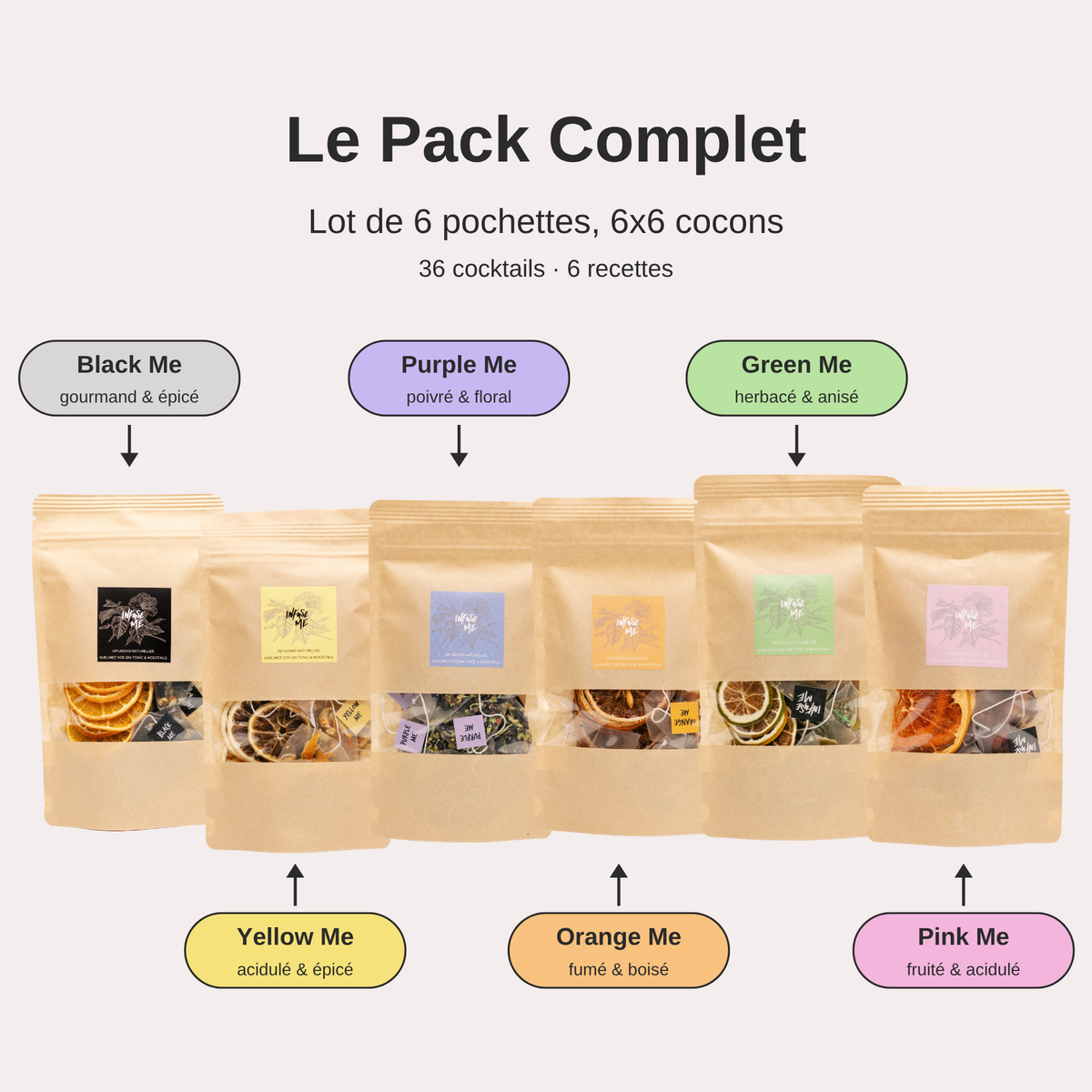 Le Pack Complet – 6 pochettes Infuse Me