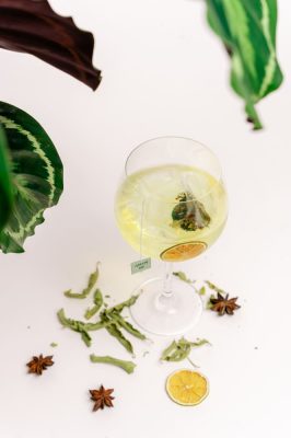 Cocktails de gin tonic infusé avec un sachet cocon Green Me